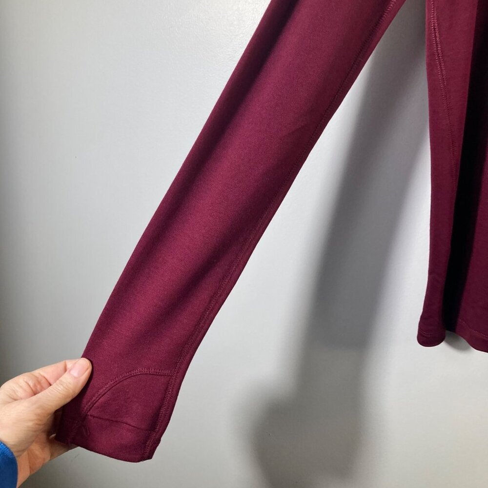 Womens Athletic Works Mock Neck Hoodie Merlot Wine S 4-6 Modal Polyester Spande — image 4 of 7